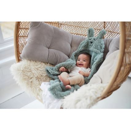 Jollein - Swaddle blanket fleece Bunny 100x105 cm Ash Green