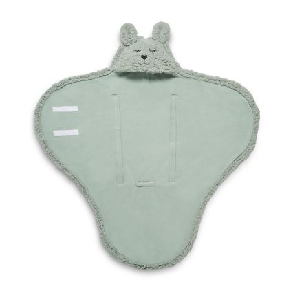 Jollein - Swaddle blanket fleece Bunny 100x105 cm Ash Green