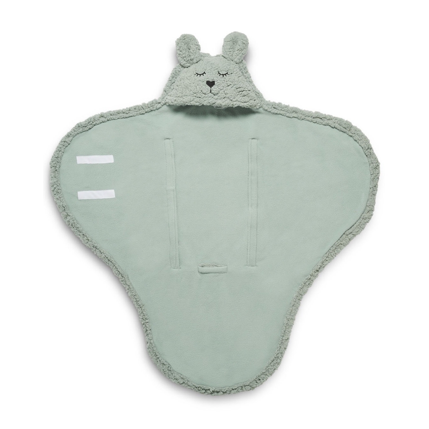 Jollein - Swaddle blanket fleece Bunny 100x105 cm Ash Green