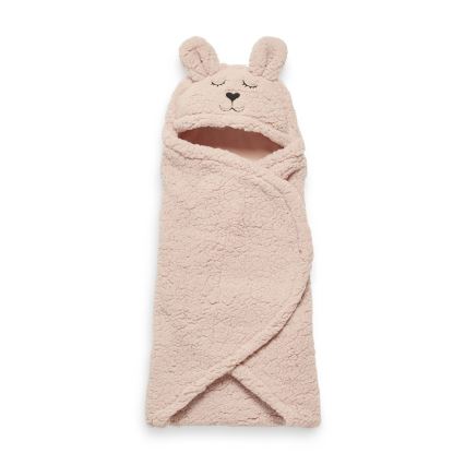 Jollein - Swaddle blanket fleece Bunny 100x105 cm Pale Pink