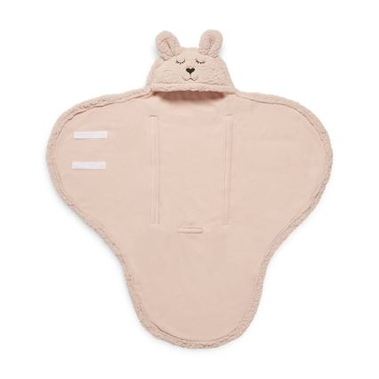 Jollein - Swaddle blanket fleece Bunny 100x105 cm Pale Pink