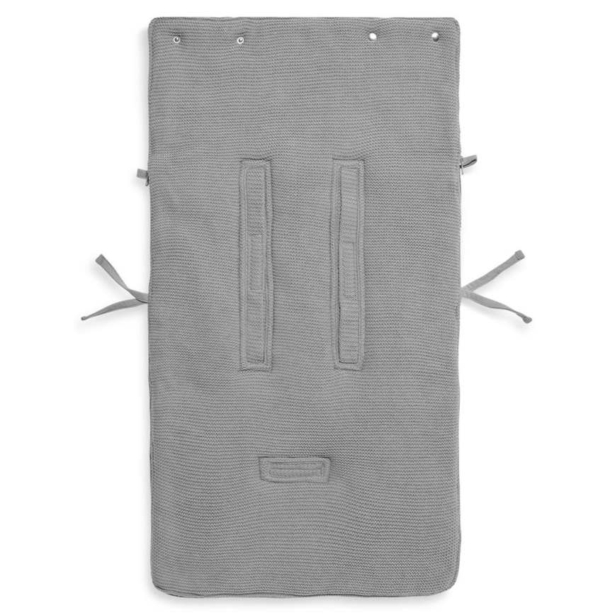 Jollein - Θήκη για παιδικό κάθισμα αυτοκινήτου fleece BASIC KNIT 42x82 cm Stone Grey