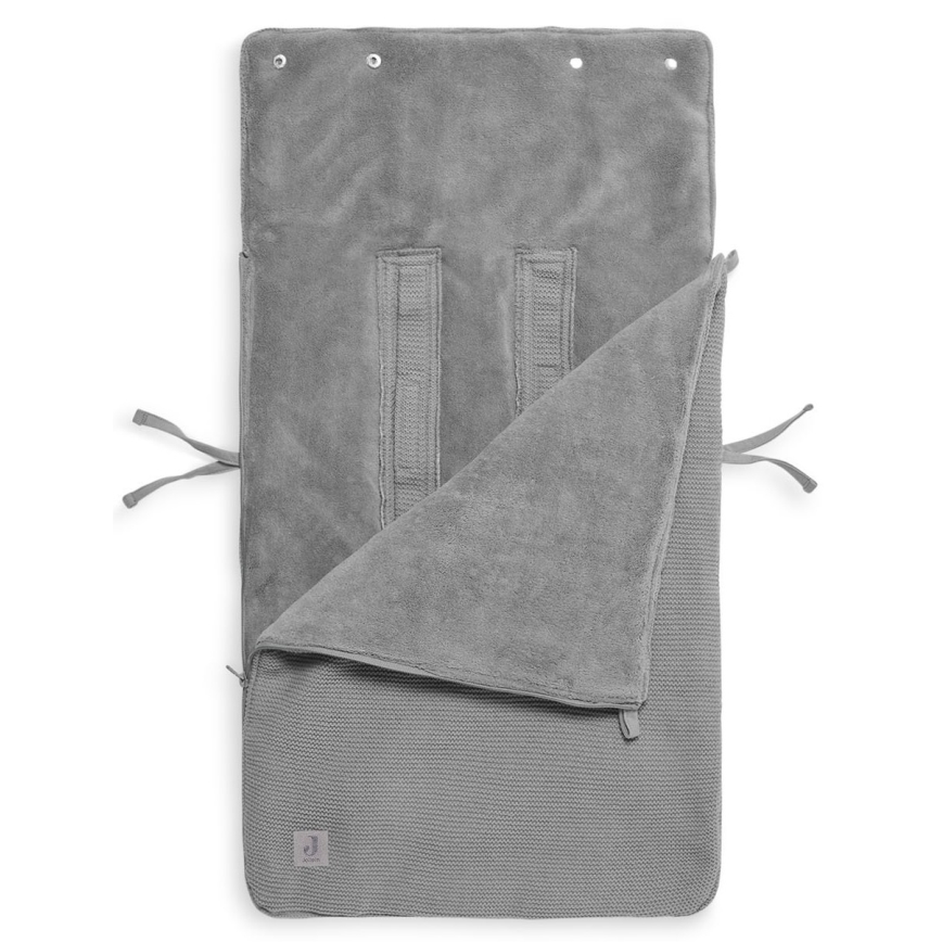 Jollein - Θήκη για παιδικό κάθισμα αυτοκινήτου fleece BASIC KNIT 42x82 cm Stone Grey