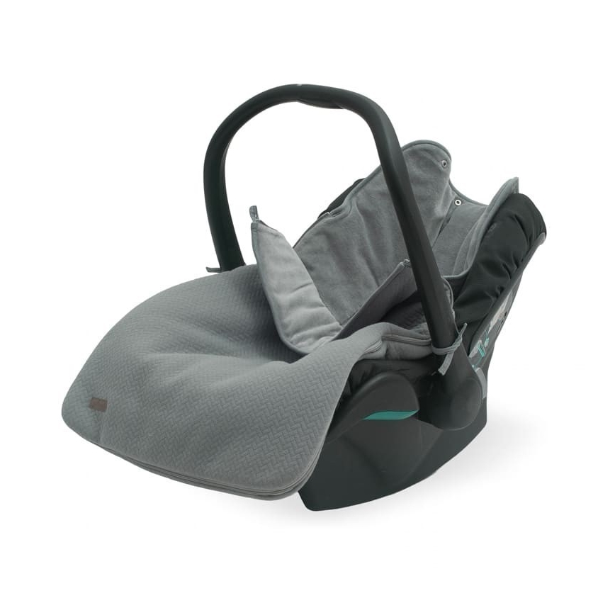 Jollein - Κάθισμα αυτοκινήτου sack fleece BRICK VELVET 42x82 cm Velvet Storm Grey