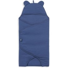 Jollein - Κουβέρτα αγκαλιάς βαμβακερή BASIC STRIPE 100x105 cm Jeans Blue