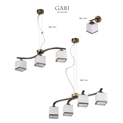 Jupiter 1085 - GA3 - Κρεμαστό πολύφωτο GABI 3xE27/40W/230V