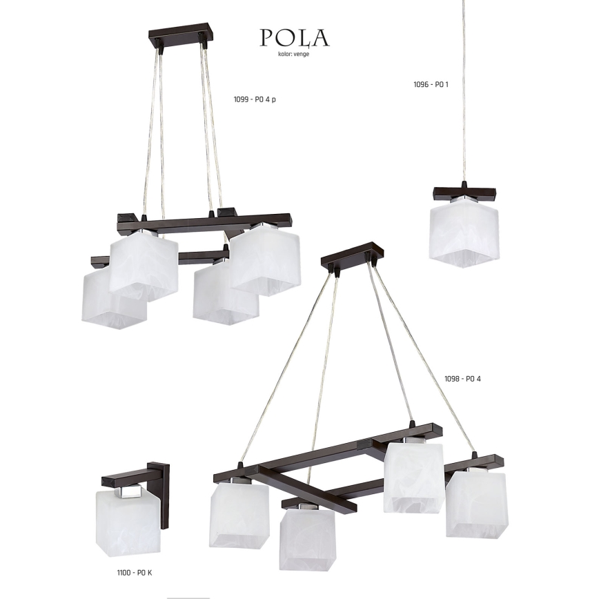 Jupiter 1098 - PO4 - Κρεμαστό πολύφωτο POLA 4xE27/60W/230V βέγκε