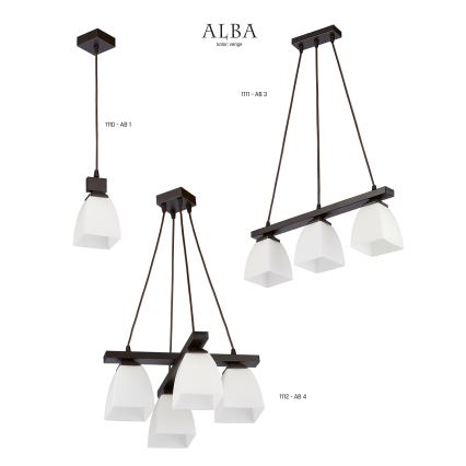 Jupiter 1112 - AB4 - Κρεμαστό πολύφωτο ALBA 4xE27/60W/230V