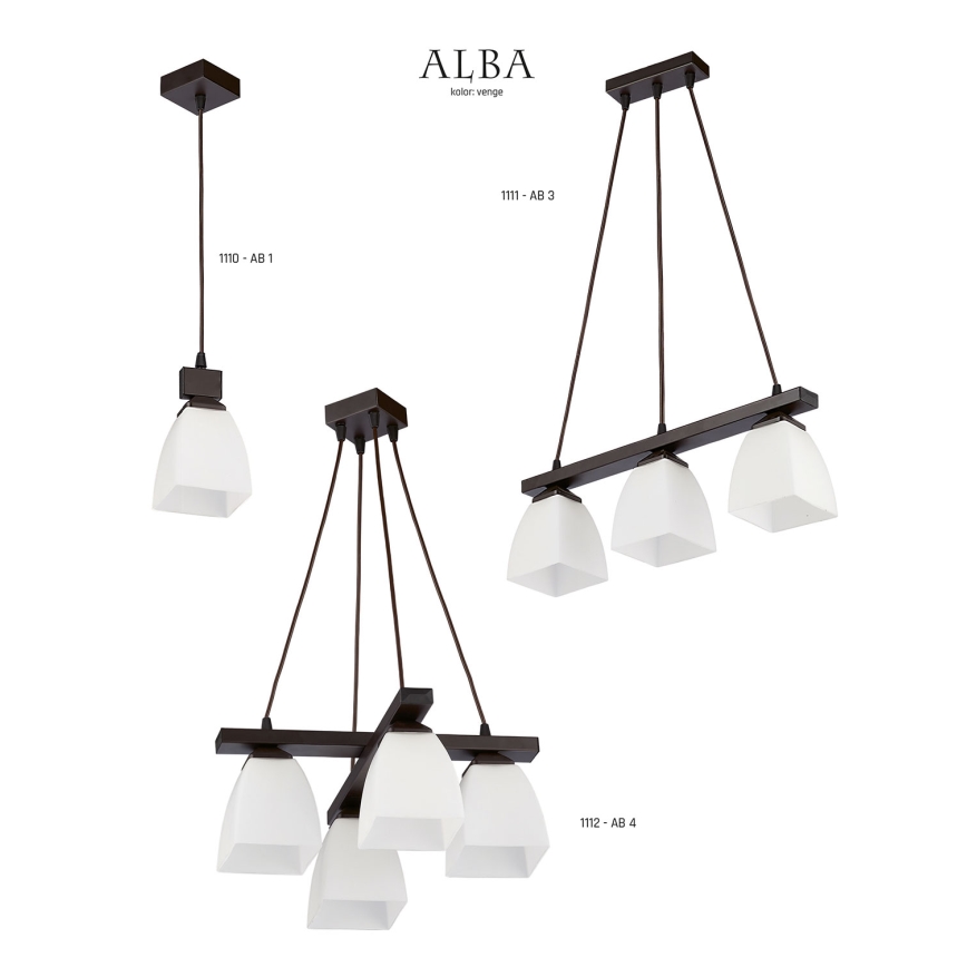 Jupiter 1112 - AB4 - Κρεμαστό πολύφωτο ALBA 4xE27/60W/230V