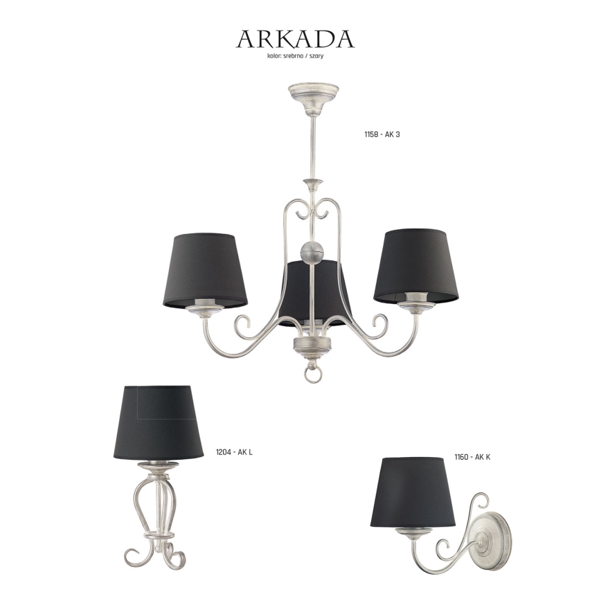 Jupiter 1158 - AK 3 - Κρεμαστό φως ARKADA 3xE27/60W/230V