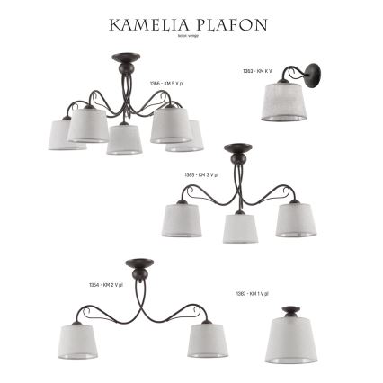 Jupiter 1365 - KM 3 PV - Οροφιαίο φωτιστικό KAMELIA 3xE27/60W/230V