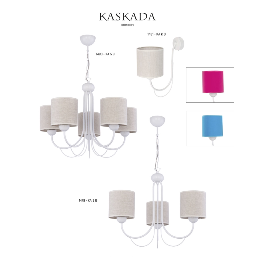 Jupiter 1480 - Πολύφωτο σε αλυσίδα KASKADA 5xE27/60W/230V