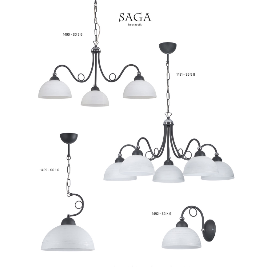 Jupiter 1492 - Φως τοίχου SAGA 1xE27/60W/230V