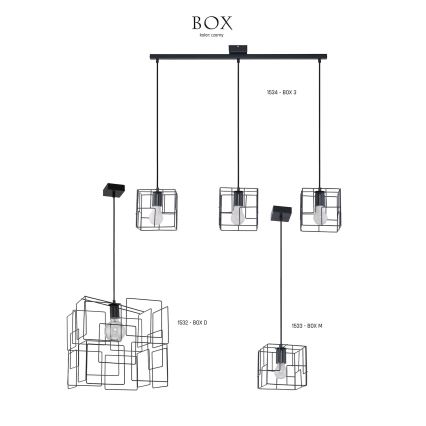 Jupiter 1533 - BOX M - Κρεμαστό φωτιστικό BOX E27/60W