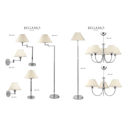 Jupiter 1579 - BG 3 CH - Πολύφωτο με βέργα BEGAMO 3xE27/60W