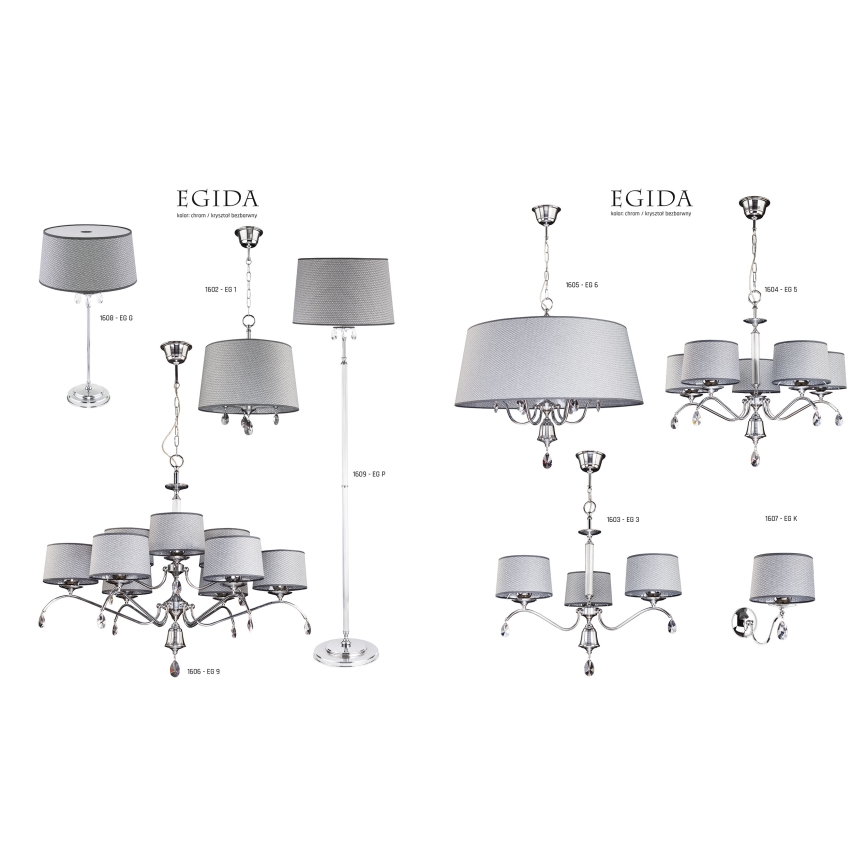 Jupiter 1604 - EG 5 CH - Κρυστάλλινο πολύφωτο EGIDA 5xE27/60W