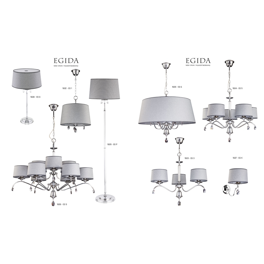 Jupiter 1609 - EG P CH - Επιδαπέδια κρυστάλλινη λάμπα EGIDA 3xE27/60W/230V