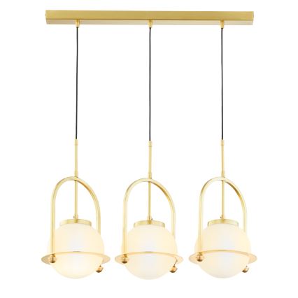 Jupiter 1917 - Κρεμαστό φωτιστικό με καλώδιο ROSSO 3xE27/15W/230V χρυσό