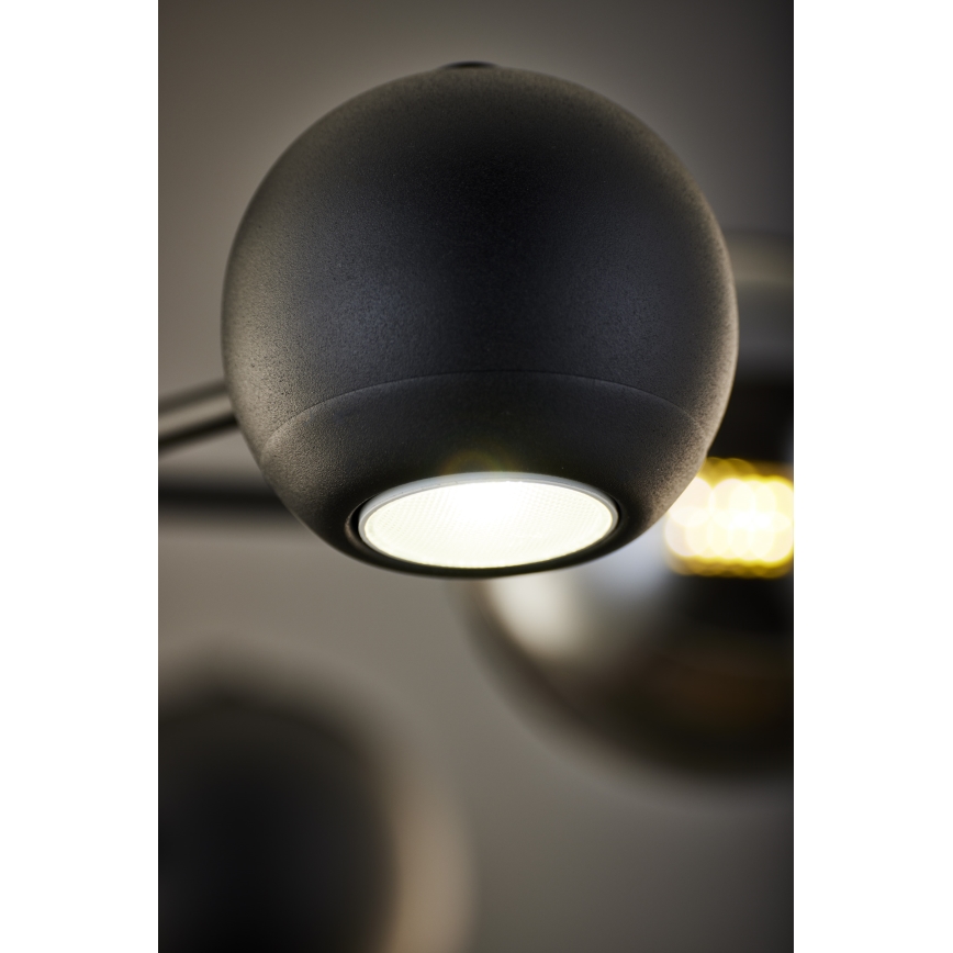 Jupiter 1974 - Κρεμαστό φωτιστικό MOKA 3xGU10/10W/230V + 3xG9/10W/230V μαύρο/γυαλιστερό χρώμιο