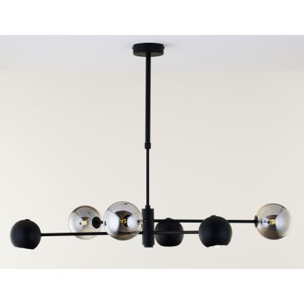 Jupiter 1974 - Κρεμαστό φωτιστικό MOKA 3xGU10/10W/230V + 3xG9/10W/230V μαύρο/γυαλιστερό χρώμιο