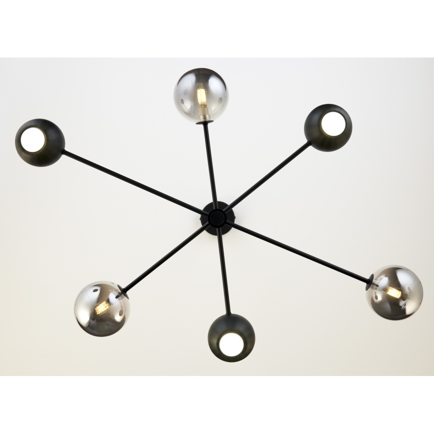 Jupiter 1974 - Κρεμαστό φωτιστικό MOKA 3xGU10/10W/230V + 3xG9/10W/230V μαύρο/γυαλιστερό χρώμιο