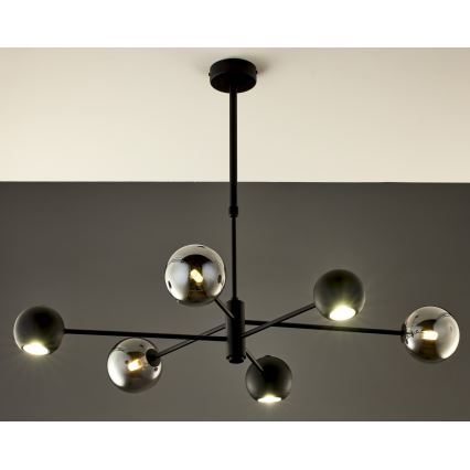 Jupiter 1974 - Κρεμαστό φωτιστικό MOKA 3xGU10/10W/230V + 3xG9/10W/230V μαύρο/γυαλιστερό χρώμιο