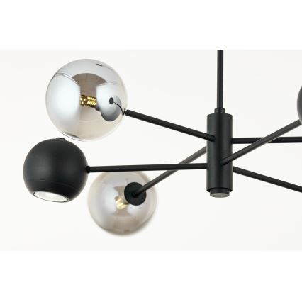 Jupiter 1974 - Κρεμαστό φωτιστικό MOKA 3xGU10/10W/230V + 3xG9/10W/230V μαύρο/γυαλιστερό χρώμιο