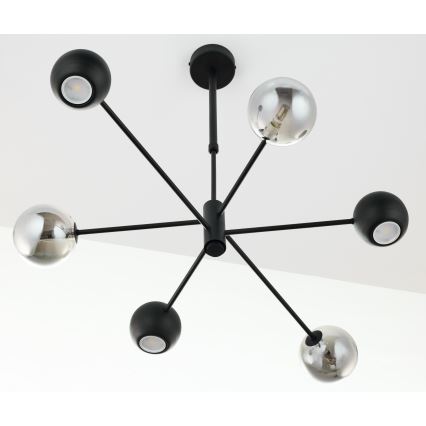 Jupiter 1974 - Κρεμαστό φωτιστικό MOKA 3xGU10/10W/230V + 3xG9/10W/230V μαύρο/γυαλιστερό χρώμιο