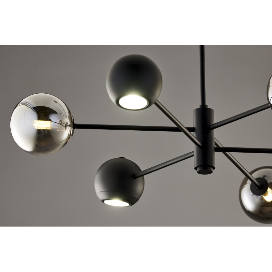 Jupiter 1974 - Κρεμαστό φωτιστικό MOKA 3xGU10/10W/230V + 3xG9/10W/230V μαύρο/γυαλιστερό χρώμιο