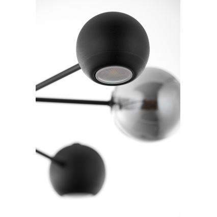 Jupiter 1974 - Κρεμαστό φωτιστικό MOKA 3xGU10/10W/230V + 3xG9/10W/230V μαύρο/γυαλιστερό χρώμιο