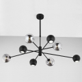Jupiter 1975 - Κρεμαστό φωτιστικό MOKA 4xGU10/10W/230V + 4xG9/10W/230V μαύρο/γυαλιστερό χρώμιο