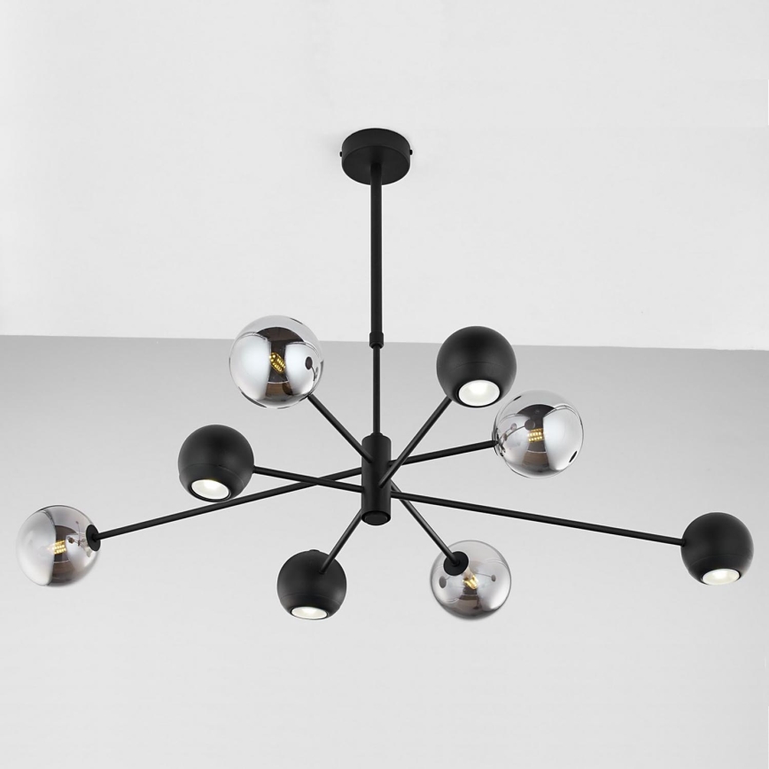 Jupiter 1975 - Κρεμαστό φωτιστικό MOKA 4xGU10/10W/230V + 4xG9/10W/230V μαύρο/γυαλιστερό χρώμιο