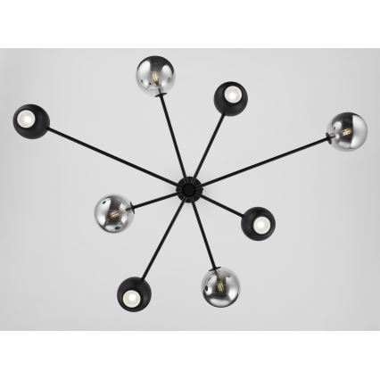 Jupiter 1975 - Κρεμαστό φωτιστικό MOKA 4xGU10/10W/230V + 4xG9/10W/230V μαύρο/γυαλιστερό χρώμιο