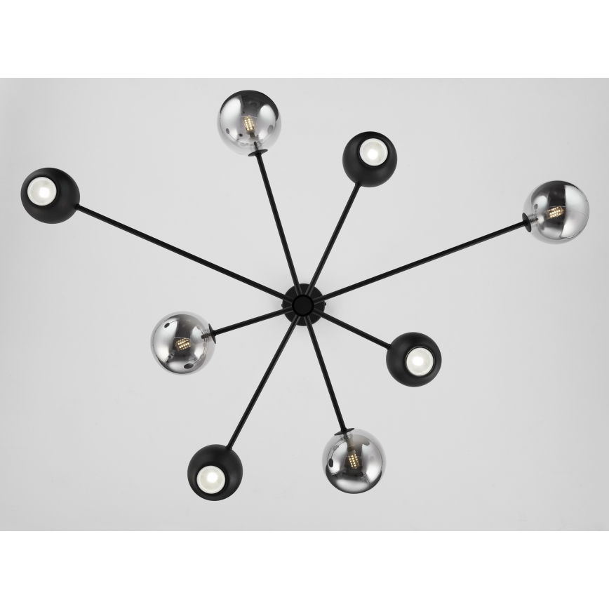 Jupiter 1975 - Κρεμαστό φωτιστικό MOKA 4xGU10/10W/230V + 4xG9/10W/230V μαύρο/γυαλιστερό χρώμιο