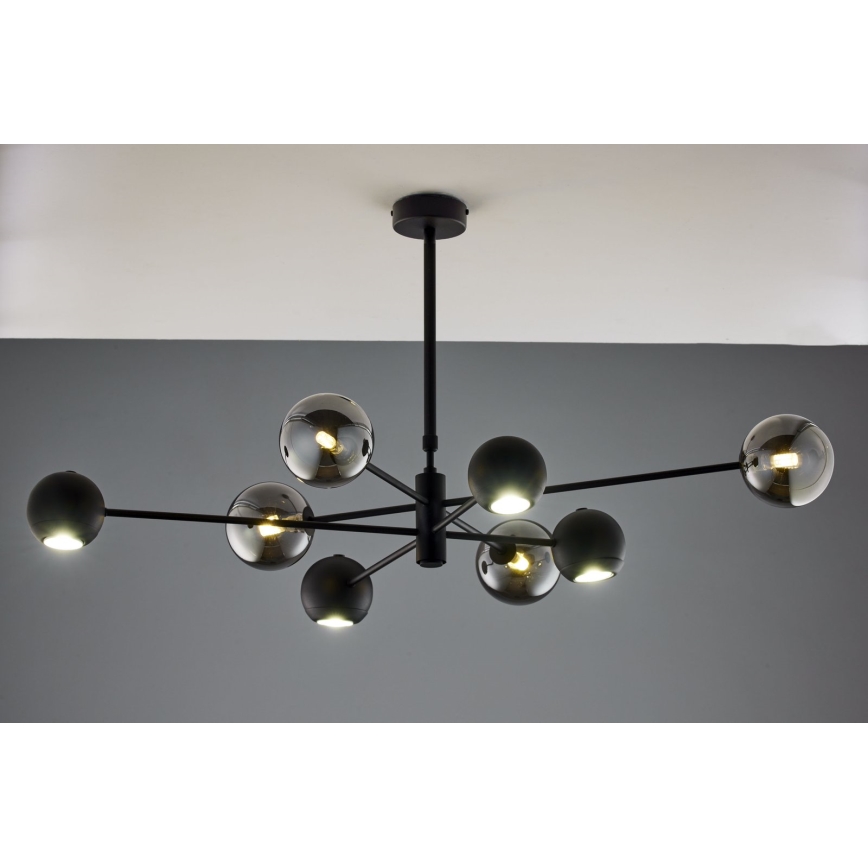 Jupiter 1975 - Κρεμαστό φωτιστικό MOKA 4xGU10/10W/230V + 4xG9/10W/230V μαύρο/γυαλιστερό χρώμιο