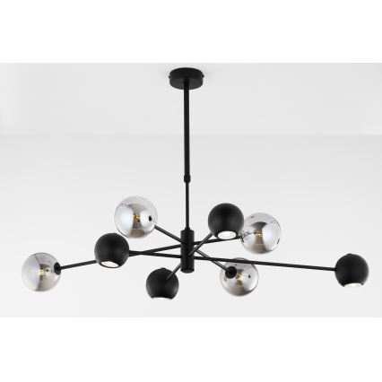 Jupiter 1975 - Κρεμαστό φωτιστικό MOKA 4xGU10/10W/230V + 4xG9/10W/230V μαύρο/γυαλιστερό χρώμιο