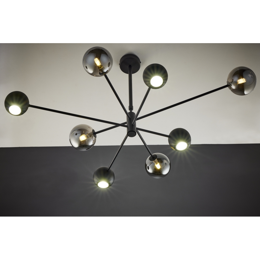 Jupiter 1975 - Κρεμαστό φωτιστικό MOKA 4xGU10/10W/230V + 4xG9/10W/230V μαύρο/γυαλιστερό χρώμιο