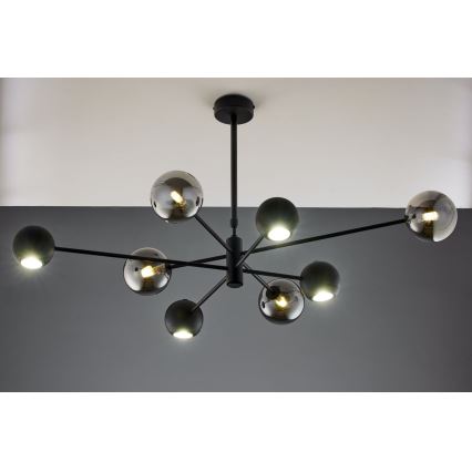Jupiter 1975 - Κρεμαστό φωτιστικό MOKA 4xGU10/10W/230V + 4xG9/10W/230V μαύρο/γυαλιστερό χρώμιο