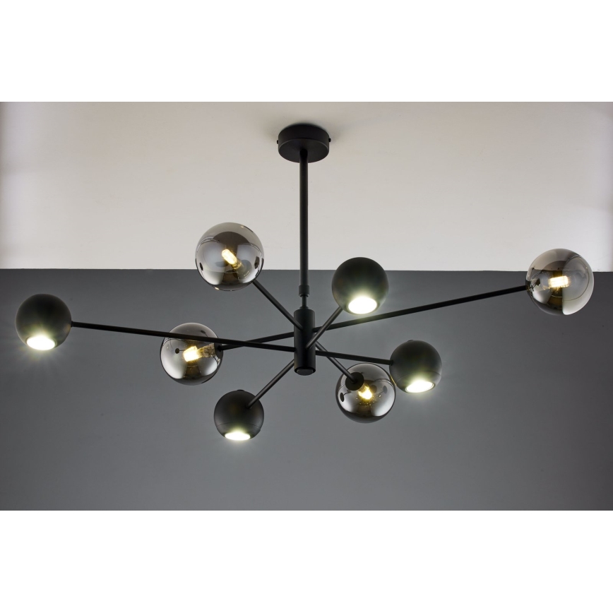 Jupiter 1975 - Κρεμαστό φωτιστικό MOKA 4xGU10/10W/230V + 4xG9/10W/230V μαύρο/γυαλιστερό χρώμιο