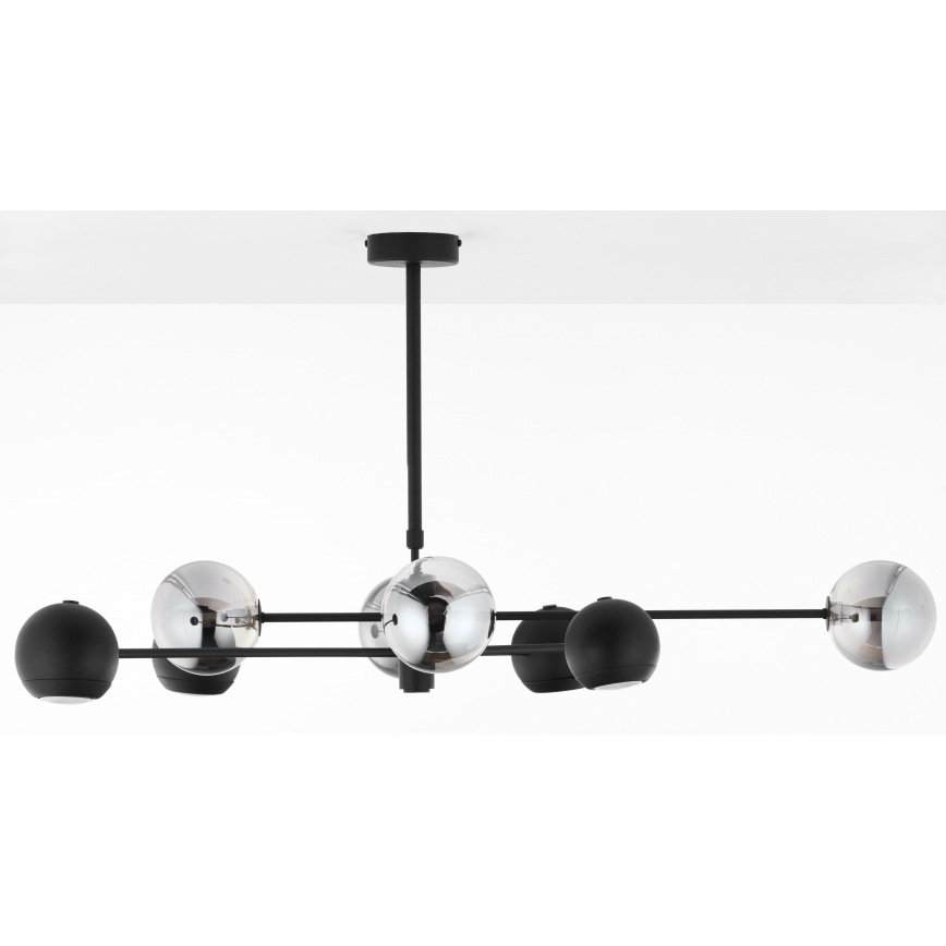 Jupiter 1975 - Κρεμαστό φωτιστικό MOKA 4xGU10/10W/230V + 4xG9/10W/230V μαύρο/γυαλιστερό χρώμιο