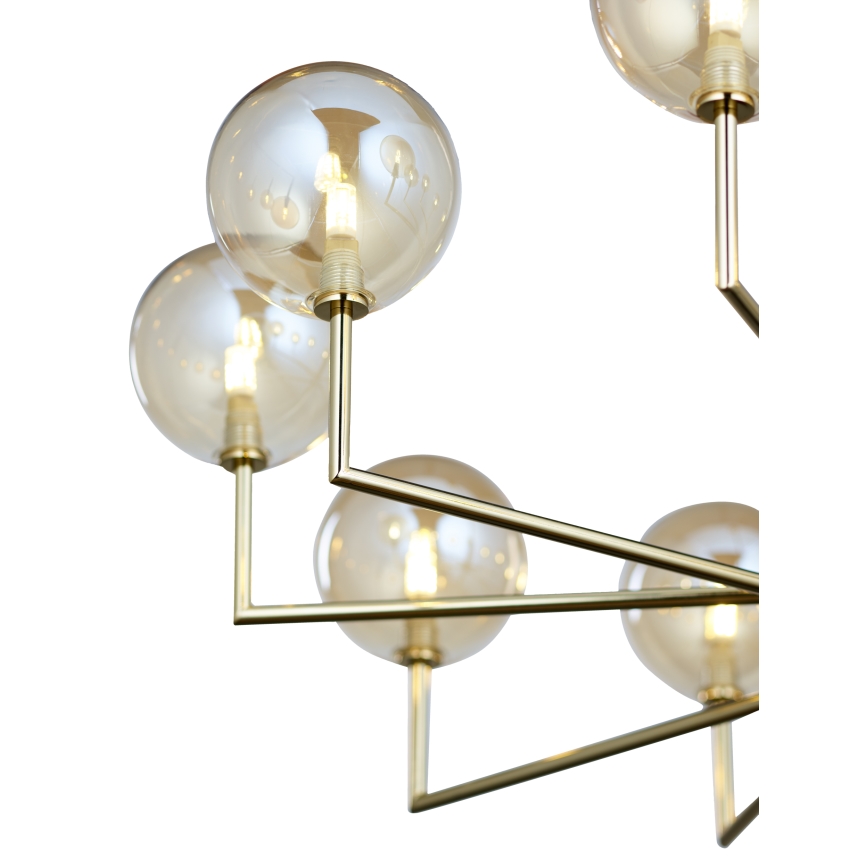 Jupiter 1977 - Κρεμαστό φωτιστικό FEME 10xG9/10W/230V χρυσαφί/μπεζ