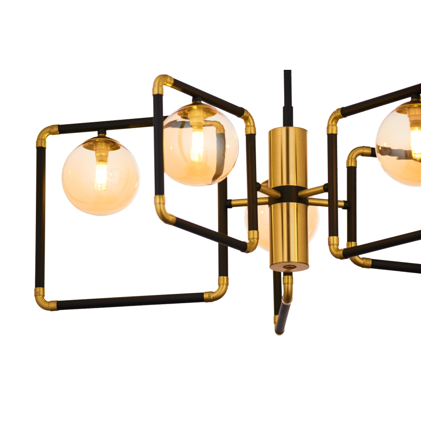 Jupiter 1984 - Κρεμαστό φωτιστικό IBRA 5xG9/10W/230V μαύρο/χρυσαφί/μπεζ