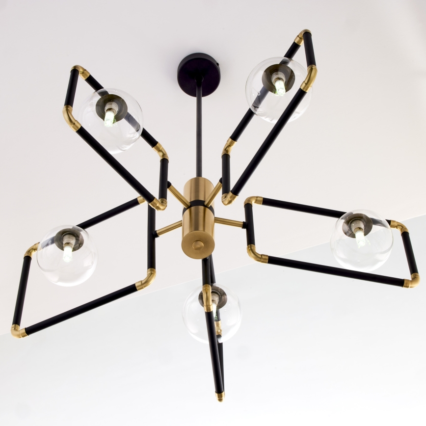 Jupiter 1985 - Κρεμαστό φωτιστικό IBRA 5xG9/10W/230V μαύρο/χρυσαφί