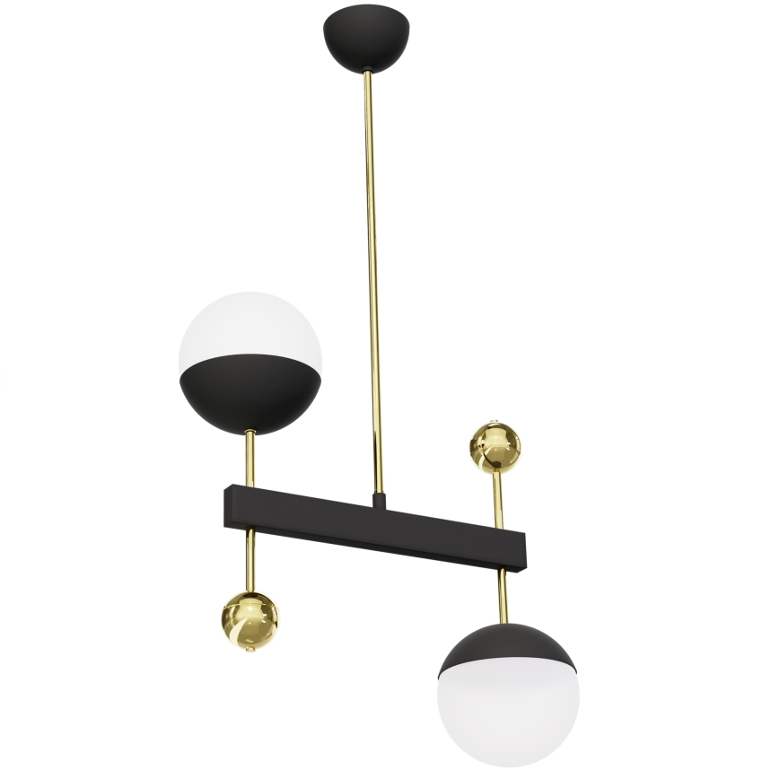 Jupiter 1986 - Κρεμαστό φωτιστικό DEGO 2xG9/10W/230V μαύρο/χρυσαφί