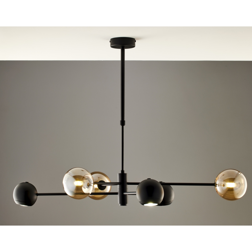 Jupiter 1993 - Κρεμαστό φωτιστικό MOKA 3xGU10/10W/230V + 3xG9/10W/230V μαύρο/μπεζ