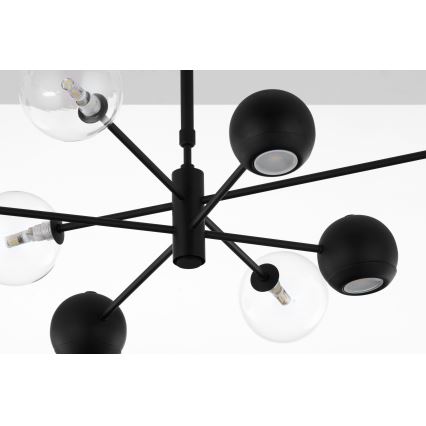 Jupiter 1996 - Κρεμαστό φωτιστικό MOKA 4xGU10/10W/230V + 4xG9/10W/230V μαύρο/διαφανής