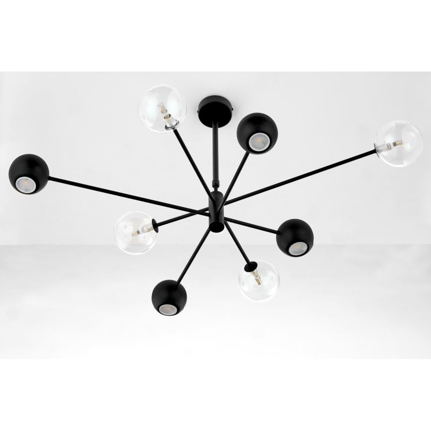 Jupiter 1996 - Κρεμαστό φωτιστικό MOKA 4xGU10/10W/230V + 4xG9/10W/230V μαύρο/διαφανής