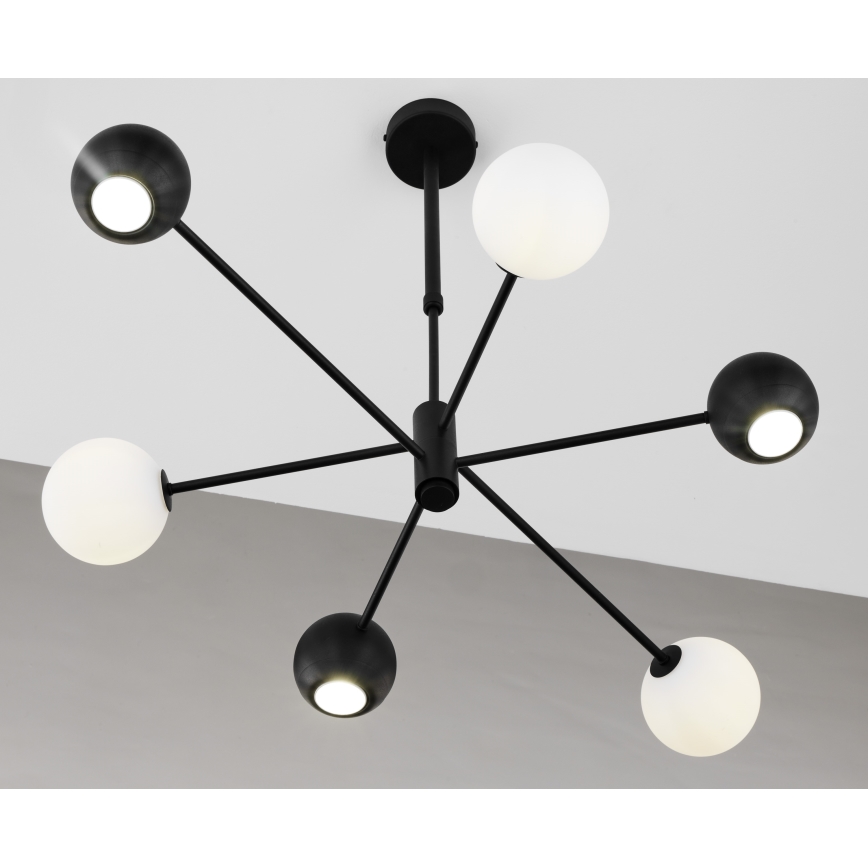 Jupiter 1997 - Κρεμαστό φωτιστικό MOKA 3xGU10/10W/230V + 3xG9/10W/230V μαύρο/λευκό