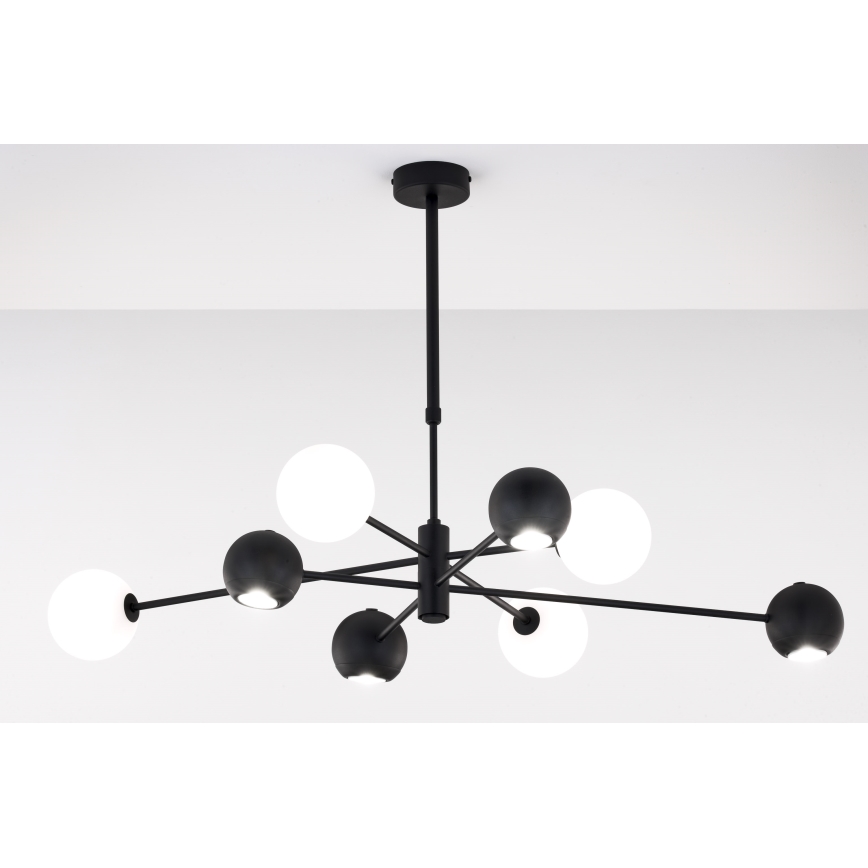 Jupiter 1998 - Κρεμαστό φωτιστικό MOKA 4xGU10/10W/230V + 4xG9/10W/230V μαύρο/λευκό