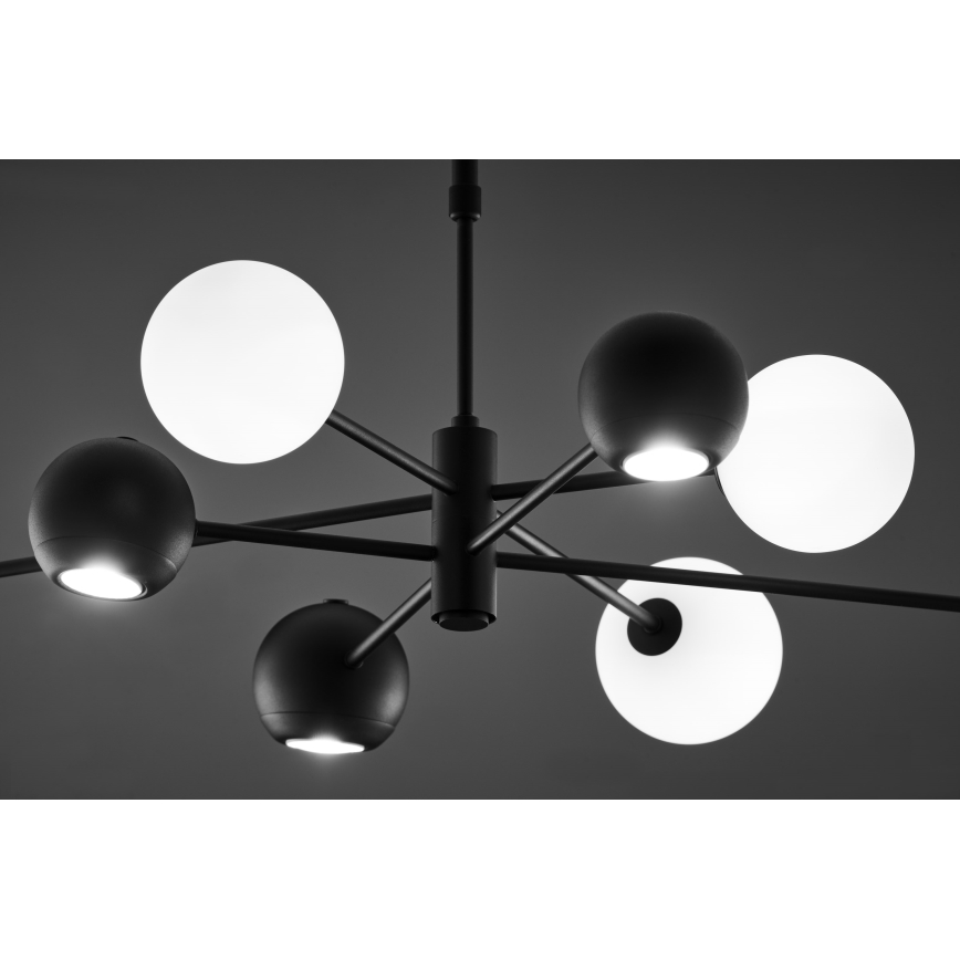 Jupiter 1998 - Κρεμαστό φωτιστικό MOKA 4xGU10/10W/230V + 4xG9/10W/230V μαύρο/λευκό
